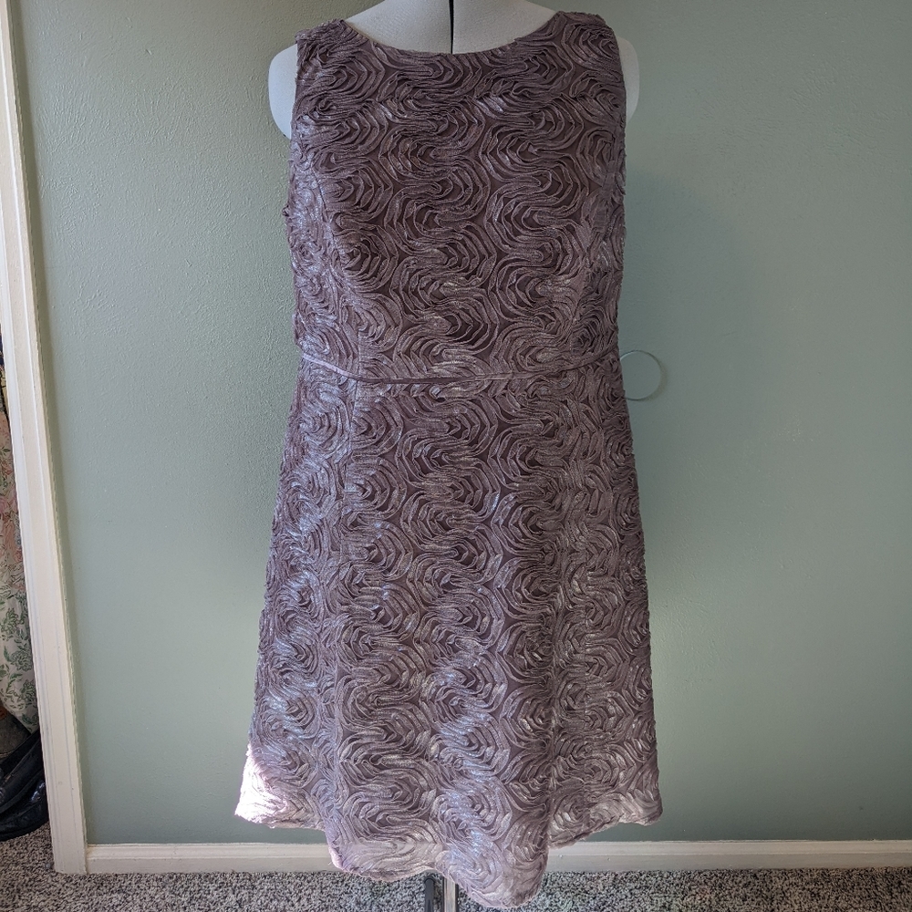 Adrianna Papell Silk Lined Organza Midi Dress Size 22W NWT